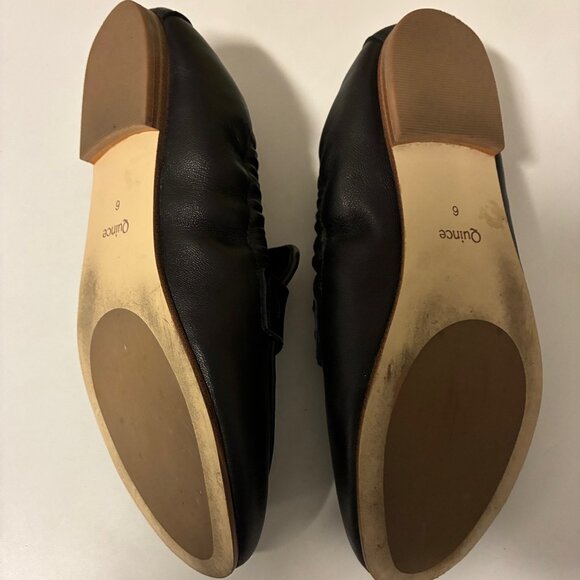 Quince Italian Leather Soft Loafer Flats Black Women’s Size 6 - Picture 7 of 8